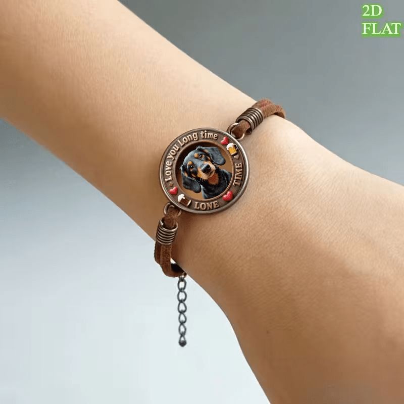 2D Flat Pattern Vintage Bracelet, Fashion Gift